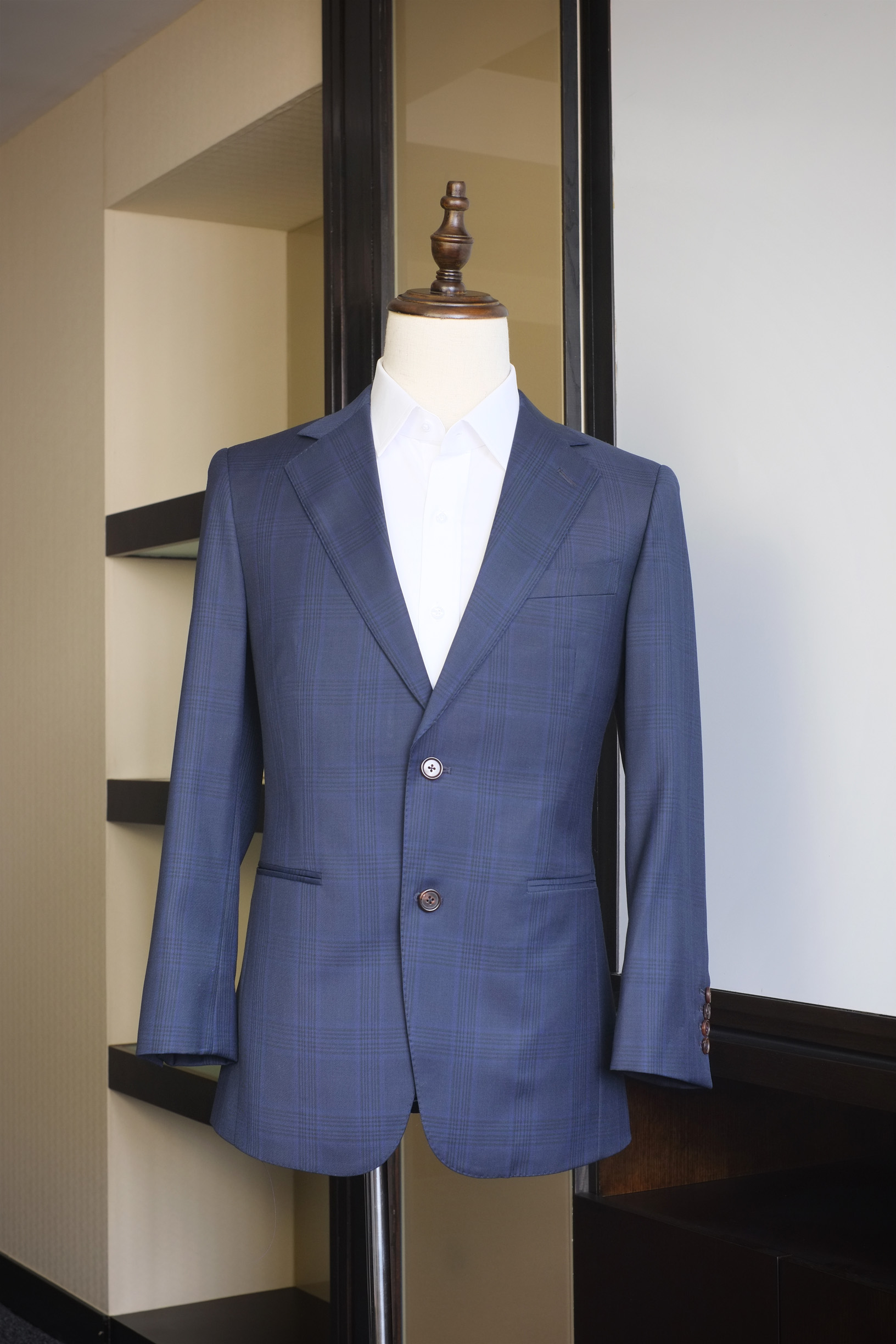 Navy with Black Fancy Checks Jacket(401247, Revolution Jacketing collection)
